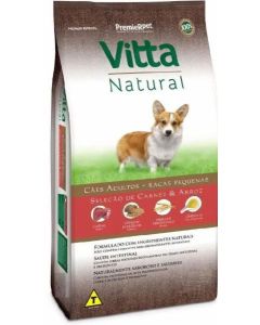 Vitta Natural Cães Adultos Carne e Arroz 15Kg Raças Pequenas Ração Premier