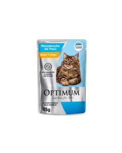 Optimum Sachê Gatos Adultos Manutenção de Peso Frango 85g Ração Úmida 