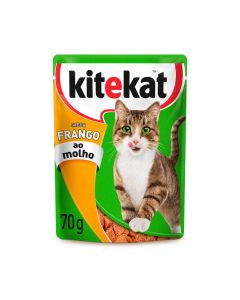 Kitekat Sachê Frango ao Molho Gatos Adultos 70g Ração Úmida 