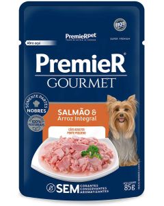 Premier Gourmet Salmão Cães Adultos Mini Bits 85g Ração Úmida - Sachê
