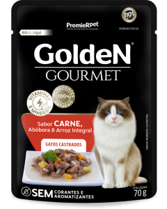 Golden Gourmet Carne Castrados Gatos Adultos 70g Ração Úmida - Sachê