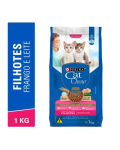 Cat Chow Gatos Filhotes Frango e Leite Nestlé Purina Ração