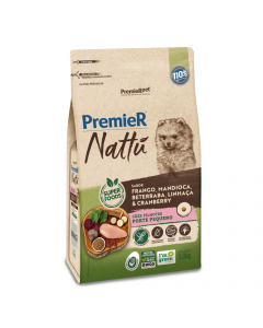 Premier Nattu Mandioca Pequeno Porte Cães Filhotes 1kg Ração