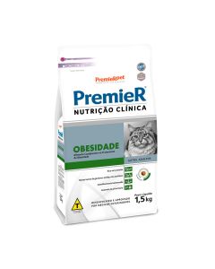 Premier Obesidade Gatos Adultos Nutrição Clínica 1,5kg Ração 