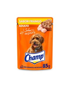 Champ Sachê Cães Adultos Sabor Caseiro Frango 85g - Ração Úmida 