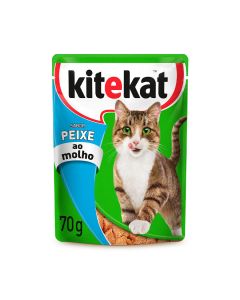 Kitekat Sachê Peixe ao Molho Gatos Adultos 70g Ração Úmida 