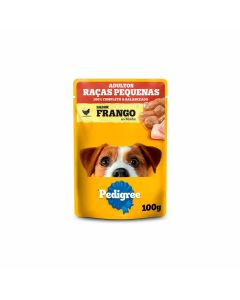 Pedigree Sachê Frango ao Molho Cães Adultos de Raças Pequenas 100g Ração Úmida 