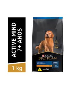 Pro Plan Active Mind 1kg para Cães Adultos 7+ Sabor Frango Ração 