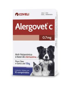 Alergovet Coveli para Cães e Gatos Até 15kg 10 Comprimidos
