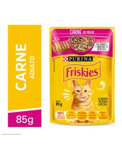 Friskies Sachê Carne ao Molho 85g Ração Úmida para Gatos