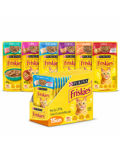 Sachê Friskies para Gatos – Caixa com 15 Unidades do Mesmo Sabor - Nestlé Purina