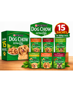 Sachê Dog Chow para Cães – Caixa com 15 Unidades do Mesmo Sabor - Nestlé Purina