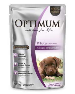 Ração Úmida Optimum Sachê para Cães Filhotes Sabor Frango 100gr