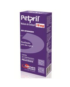  Petpril 10mg 30 comprimidos Agener Cães e Gatos Cardiopatas