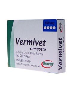Vermivet Composto Biovet 600mg com 4 Comprimidos