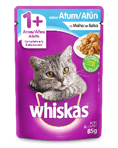 Whiskas Sachê para Gatos Adultos Sabor Atum ao Molho 85g