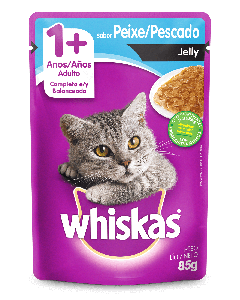 Whiskas Sachê Jelly para Gatos Adultos Sabor Peixe 85gr