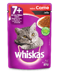 Whiskas Sachê Gatos Adultos 7+ Anos Jelly Carne 85gr