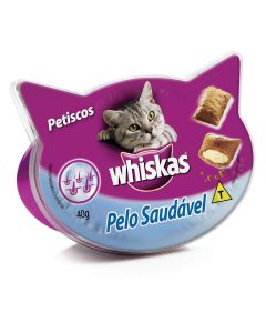 Petisco Whiskas Temptations Pelo Saudável Gatos Adultos 40gr